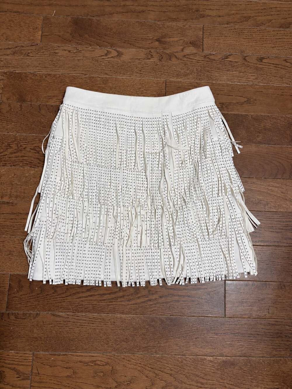 Pink Lily White Fringe Rhinestone Skirt Size S